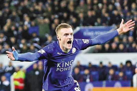  莱斯特城瓦尔迪宝刀未老独中两元助球队取胜